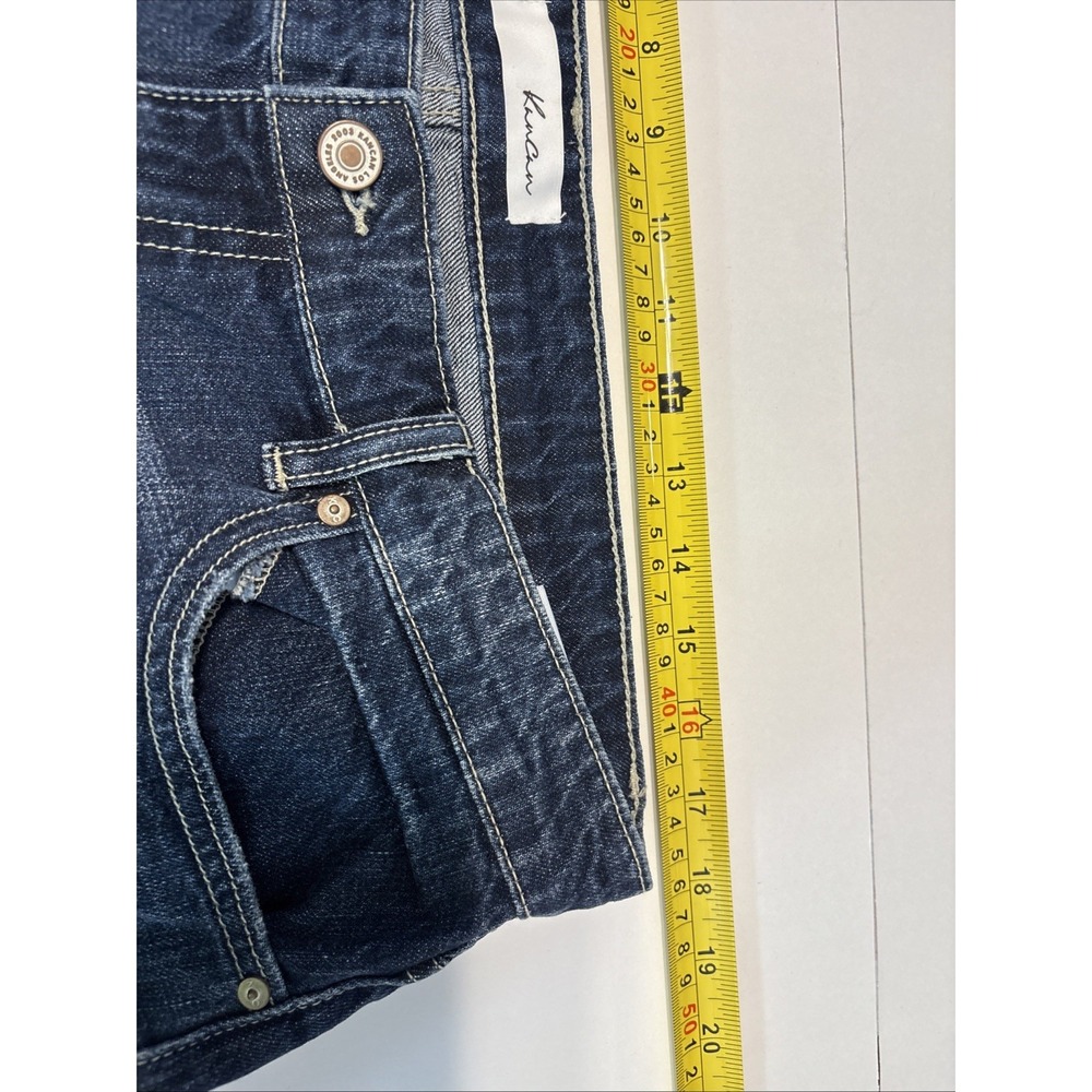 KanCan cropped jeans, women's size 13/30, distressed, raw hem, blue, Capri Pant - Picture 8 of 13
